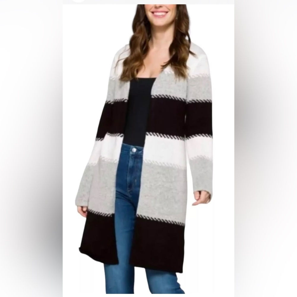 NWT Fortune + Ivy open cardigan striped sweater size S 🌸🌺🌹 I